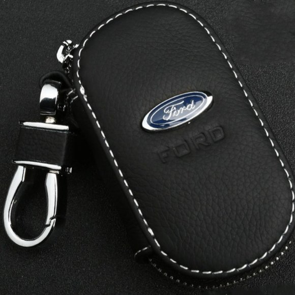 Multi Brand Ford Leather Black Key Cover # 272 - Picture 1 of 9